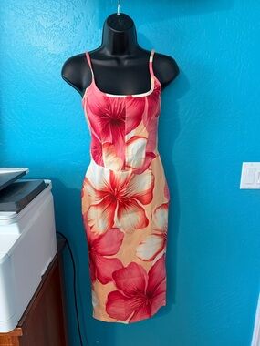 Boohoo Pink & Peach Floral Slip Dress
